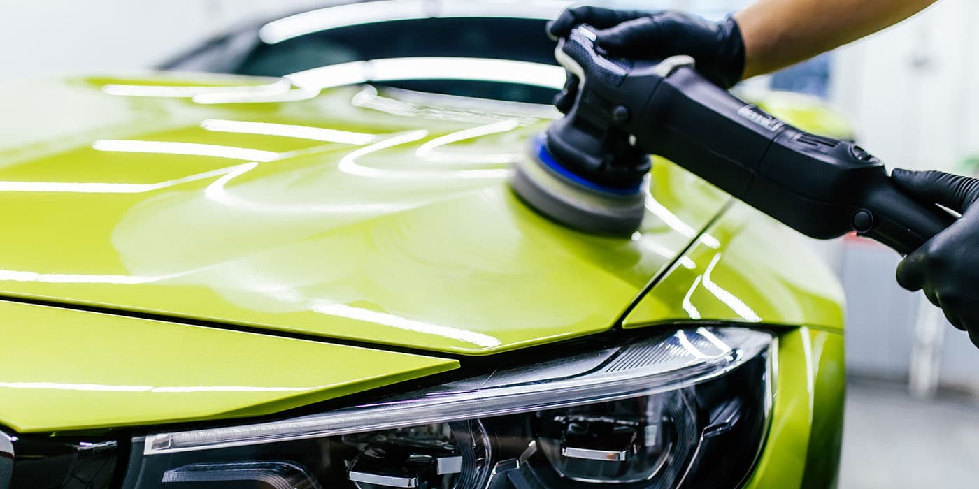Paint correction process showing before and after results