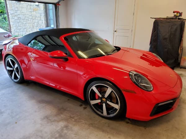 Ceramic coating application result showing deep shine and protection