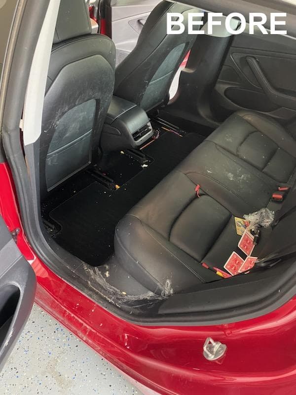 Interior car detailing result showing deep shine and protection